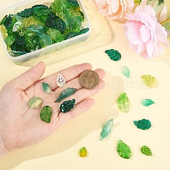 140 шт. 14 стиля осенняя тематика двухцветные прозрачные стеклянные подвески&nbsp;GLAA-YW0005-06