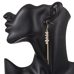 Натуральный розовый кварц обручальные серьги&nbsp;EJEW-JE06712-01