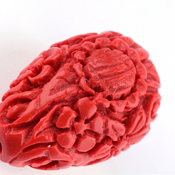 Резной цветок киноварь бусы X-CARL-Q004-53