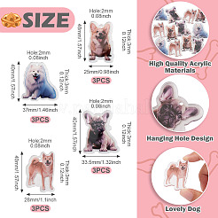 8шт 4 стиля акриловые подвески с принтом&nbsp;OACR-TA0004-14B