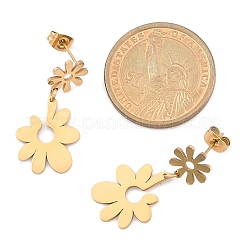 Серьги-гвоздики из нержавеющей стали 304 для женщин&nbsp;LS-EJEW-Q009-01G