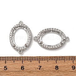 Овальные латунные микропаве из прозрачного кубического циркония с коннекторами и оправами для кабошонов KK-NH0007-03P
