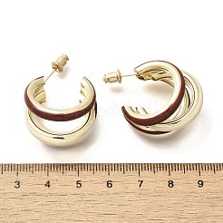 Латунные серьги-гвоздики в форме буквы С EJEW-A121-16G