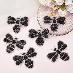 8 шт. аппликация из стразов с эффектом горячей фиксации в виде пчел&nbsp;PATC-CP0001-03