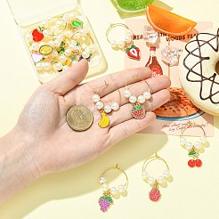 15 Stück Weinglasanhänger mit Fruchtmotiv&nbsp;AJEW-CJ00014