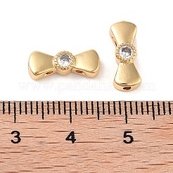 Многожильные звенья с бантом из латуни и прозрачным фианитом KK-B102-37A-01G