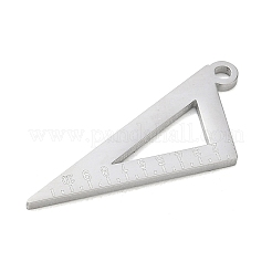 304ステンレスペンダント  セットスクエアチャーム  艶出し  ステンレス鋼色  32x14x1.5mm  穴：1.9mm&nbsp;SA-CBAE115-13A-P