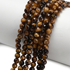 Природных тигровый глаз бисер нитей&nbsp;G-L642-F01-4mm