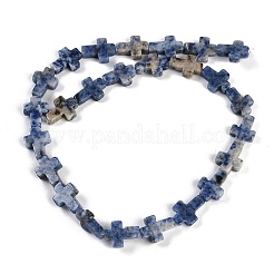 Fili di perle di diaspro macchia blu naturale&nbsp;G-I369-A03-02