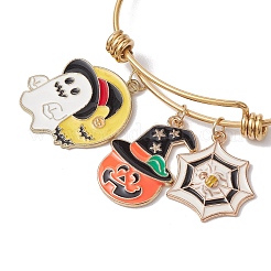 Регулируемые браслеты из нержавеющей стали на тему Хэллоуина BJEW-JB10786