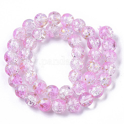 Прозрачные окрашенные распылением кракле стеклянные бусины GLAA-N035-03D-A10