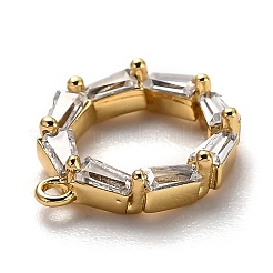 Латунные микропаве прозрачные подвески с фианитом KK-B028-04G-A