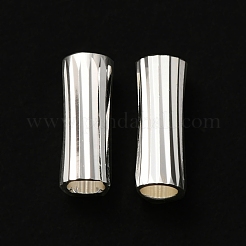 真鍮製チューブビーズ  鉛フリー＆カドミウムフリー  チューブ  925銀メッキ  11x4mm  穴：3mm&nbsp;KK-O143-43S