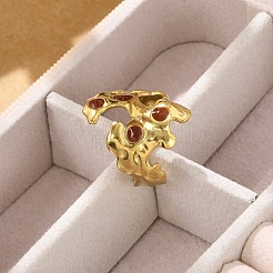 Нерегулярные эмалированные широкие открытые манжеты из нержавеющей стали 304 для женщин&nbsp;RJEW-G338-12G-01