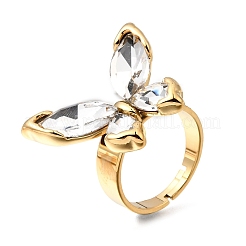 Bagues en acier inoxydable 304 micro pavé de zircones cubiques pour femmes&nbsp;RJEW-A100-01G