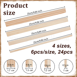 24 Stück 4 Stile Dreieck Holzstäbchen&nbsp;DIY-OC0012-47B