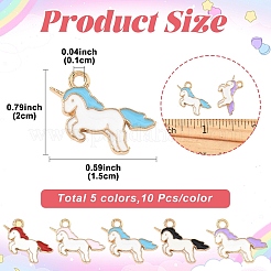 50шт 5 цвета сплава эмалевые подвески&nbsp;ENAM-YW0008-33