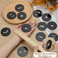 12шт набор шаблонов для кромок из черной глины и акрила FIND-FG0004-80