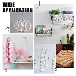 Круглые бусины из натурального необработанного дерева WOOD-PH0008-91-25mm