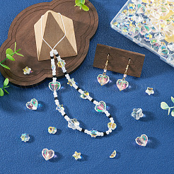 90 pièces 6 styles de perles de verre galvanoplastie&nbsp;EGLA-TA0013-73