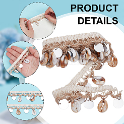 Ruban de dentelle à franges en coton de style ethnique de 3 mètre&nbsp;OCOR-WH0100-35E
