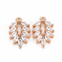 Покрытие стойки латунь микропаве прозрачные подвески из кубического циркония&nbsp;X-KK-T060-33-RS