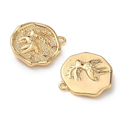 Рождественские подвески из латуни с микропаве из прозрачных кубических цирконий&nbsp;KK-A280-03B-G