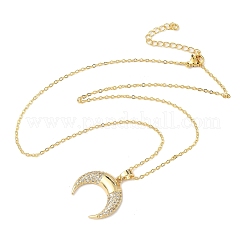 Ожерелья с подвеской из латуни с микропаве и прозрачным кубическим цирконием для женщин NJEW-S449-01A-G