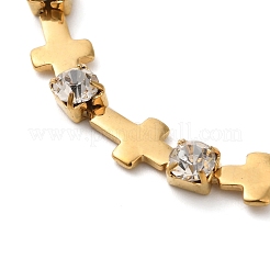 Браслеты из нержавеющей стали 304 с прозрачными кубическими цирконами и паве BJEW-C076-01A-G