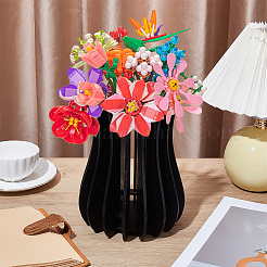 Деревянная головоломка ваза для цветов фигурки&nbsp;DIY-WH0740-14