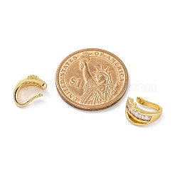 Серьги-манжеты из латуни с микропаве из прозрачного кубического циркония EJEW-H147-17G