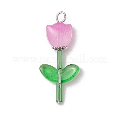 Прозрачные стеклянные бусины с колпачками из сплава в тибетском стиле&nbsp;PALLOY-JF03623