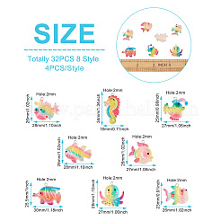 32 шт. 8 стильные подвески из прозрачной смолы на тему океана RESI-TA0001-46