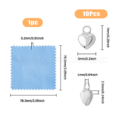 10 шт. 925 подвески из стерлингового серебра в форме сердца STER-FI0001-05