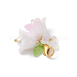5шт. Акриловая подвеска в виде цветка-бабочки HJEW-JM02941