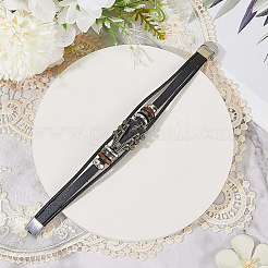 1 браслет из сплава и кожаного шнура для мужчин и женщин&nbsp;BJEW-CL0001-24