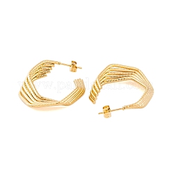 Orecchini a cerchio in acciaio inossidabile 304 con placcatura ionica (ip) per donna&nbsp;EJEW-P279-01G