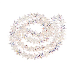 Chapelets de perles en verre transparent électrolytique&nbsp;EGLA-Q136-01A-04