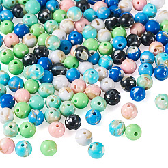 160 шт. 8-цветные собранные бусины из синтетического камня и ракушек-трохусов G-TA0002-31C