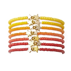 7шт. стеклянные бусины эластичные браслеты для женщин&nbsp;BJEW-MZ00279