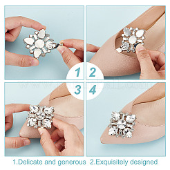 2 пара украшений для обуви из стеклянных стразов 2 цветов AJEW-GO0001-88