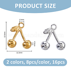 16 шт. 2-х цветные подвески из нержавеющей стали 304&nbsp;STAS-FH0002-48