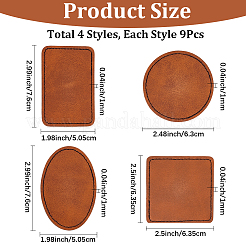 36 Stück 4 Stile PU-Lederetiketten&nbsp;DIY-CL0001-54