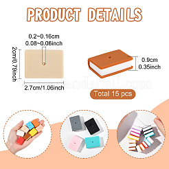 15 шт. 15-х цветные силиконовые бусины в форме книги&nbsp;SIL-YW0001-83