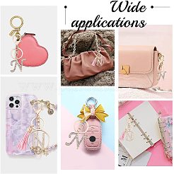 Наборы брелков из сплава со стразами в стиле 2шт.&nbsp;KEYC-WR0001-01N