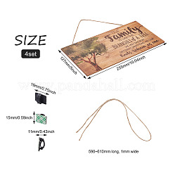 4 комплект 4 стиля из натурального дерева AJEW-CF0001-01