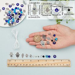 Наборы для изготовления браслетов с изображением руки хамсы и дурного глаза&nbsp;DIY-SC0020-39