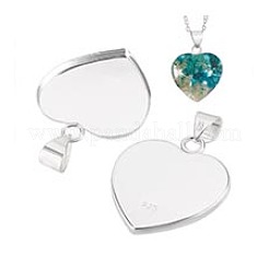 2 шт. 925 подвески из стерлингового серебра с кабошонами&nbsp;STER-PH0003-05B