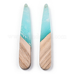 Pendentifs en résine transparente et bois blanc&nbsp;RESI-TAC0017-36