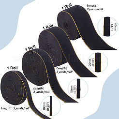 4 рулон 4 видов односторонней бархатной ленты с золотой окантовкой для изготовления бантов OCOR-PH0002-93